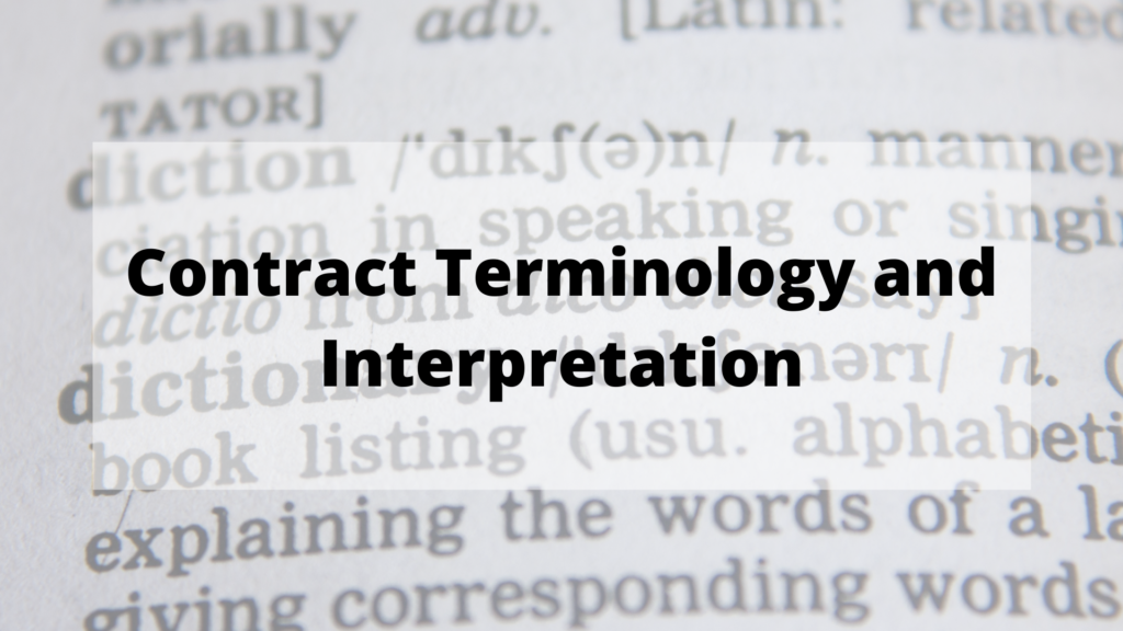 Contract Terminology and Interpretation - Article preview image